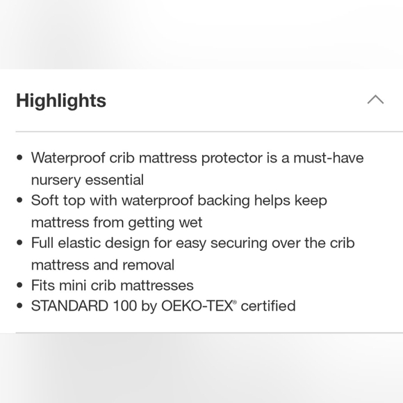 Clould Island Waterproof Fitted Mini Crib Mattress Pad Cover - White - Picture 4 of 8